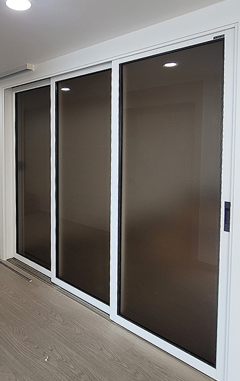 3연동 도어 중문(50바/램핑/브론즈샤틴강화/오픈형)